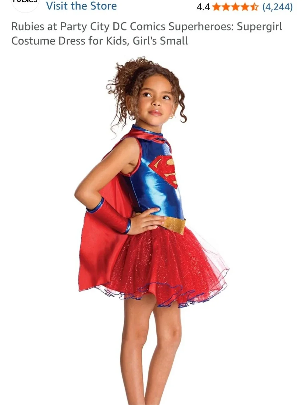 DC Comics Supergirl Toddler Costume Size 2T–4T – Rubie’s Tutu Dress Cape Belt Ga